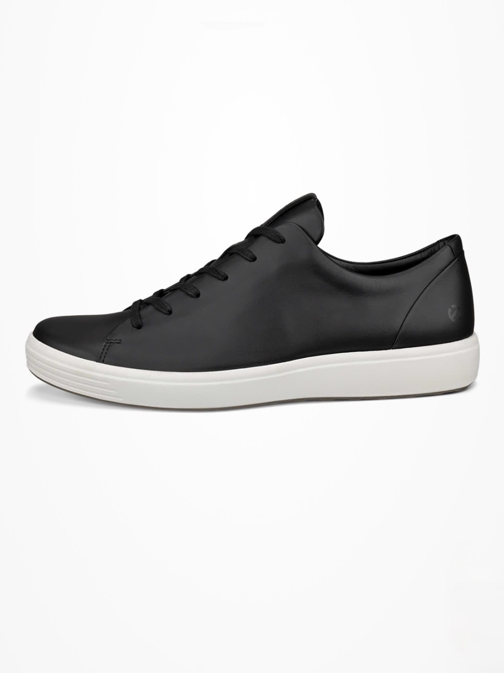 ECCO Soft 7 Leather Lace-Up Sneaker - Black. Size 10-10.5 (44 EU)